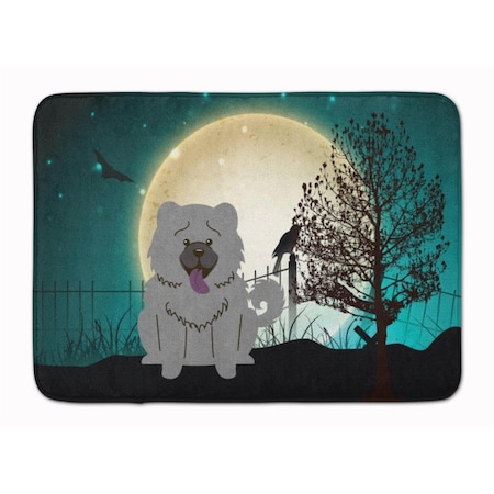 Micasa Halloween Scary Chow Chow Blue Machine Washable Memory Foam Mat MI627708